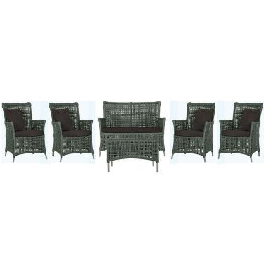 Imagem de Jogo Sofá 4 Poltronas E Mesa Igapó Fendi E9 Trama Original Verde