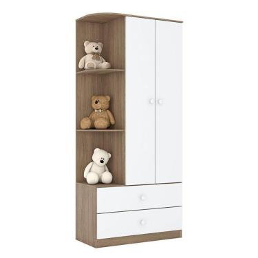 Imagem de Guarda Roupa Infantil Amarelinha 2 Portas Rústico Branco – Henn