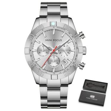 Imagem de Relógio Masculino Mini Focus Mf0416g à Prova D'água Prata