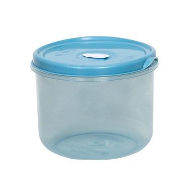 Imagem de Pote Redondo Para Micro-ondas E Freezer Com Válvula 1l - Linha Wave Plasvale Azul