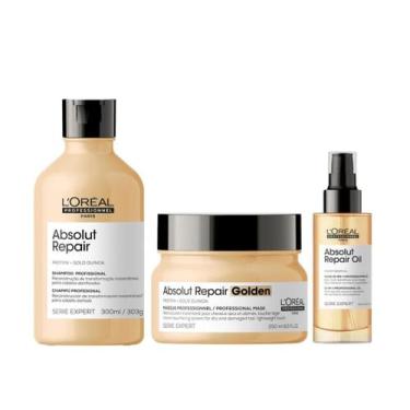 Imagem de Loreal Abs Repair Gold Sh 300ml + Masc Light 250ml + Oleo 90ml - Lorea