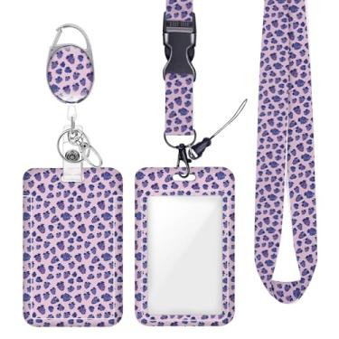 Imagem de Porta-crachá de identificação de uva para crachá para crachás de identificação, chaveiro protetor vertical, clipes de mosquetão retráteis, cordão de chave resistente para mulheres, motorista de pó