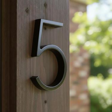 Imagem de Números de casa em liga metálica de 12 cm para fora, número de endereço preto para caixa de correio de porta da frente para apartamentos, escritório, hotel