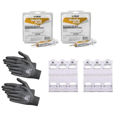 Imagem de Isca de gel para baratas Vendetta Plus - Pacote com dois + 2 pares de luvas e 6 monitores de insetos