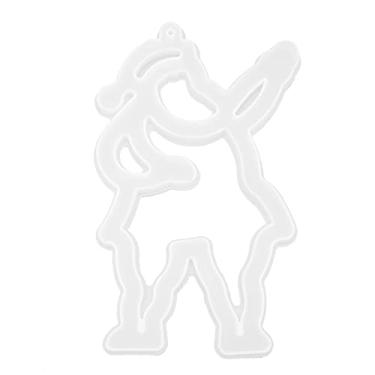 Imagem de Natal molde de silicone resina artesanato kit diy decorações da árvore de natal ornamentos para férias decoração de casa mesa do carro sílica gel 6 formas 1 pçs (Série de Natal-Papai Noel)