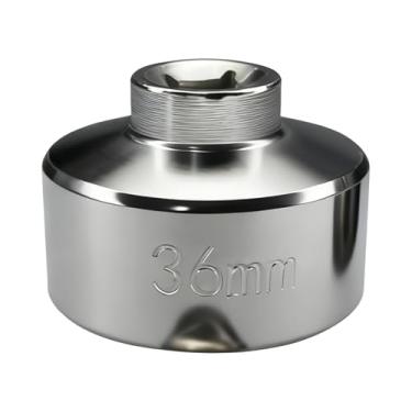Imagem de KUQUTIDY Chave soquete de filtro de óleo de 36 mm, ferramenta de remoção de filtro de óleo de aço resistente para BMW, Ford F250, Mini, Volvo, Audi, VW, Porsche com tampas de caixa de filtro de 36 mm