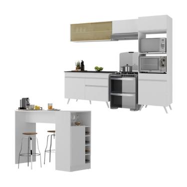 Imagem de Armário De Cozinha Modulado Com Bancada Americana Multimóveis Mp2209 Branco Branco