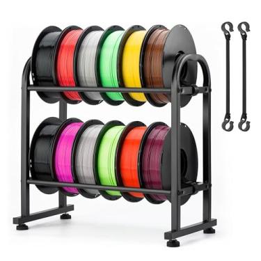 Imagem de facka Rack de armazenamento de filamento de impressora 3D, rack de filamento de metal de 2 camadas, comporta 12 rolos de filamento PLA/ABS/TPU de 1 kg, adequado para uso doméstico, escritório e