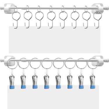 Imagem de Conjunto com 2 suportes magnéticos ajustáveis de 40 a 76 cm para calendário, quadro branco, âncora, suporte de papel, calendário magnético, visor de data, para sala de aula, professor, quadro branco