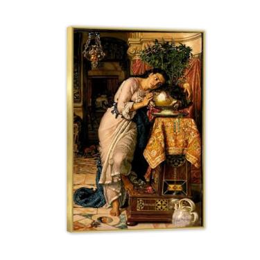 Imagem de William Holman Hunt Wall Art Isabella Poster Famous Paintings William Holman Hunt Wall Decor Prints Picture for Living Room Office 30x20cm (30.5x20.3 cm) moldura dourada