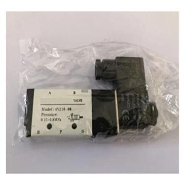 Imagem de Válvula solenoide elétrica de 5 vias 2 posições 4V210-08 CC 24V CC 12V CA 110V CA 220V 1/4 quot Tamanho da porta 1 peça (Rojo, AC220V)
