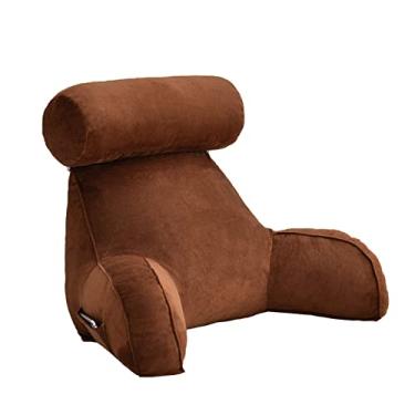Imagem de Travesseiro confortável, capa e bolsos removíveis, suporte para as costas com apoios de braço, suporte lombar, suporte de braço, encosto grande para adultos, com almofada de pescoço para sentar na