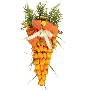 Imagem de Guirlanda de flores de páscoa – guirlanda de primavera, decoração de parede para casa, guirlanda de janela de 60 cm, guirlanda de páscoa para porta e parede de lareira e feriado