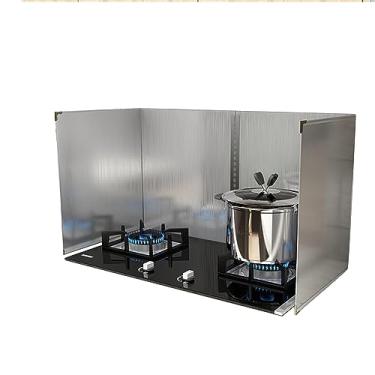 Imagem de HYUIO Protetor contra respingos de óleo, protetor de graxa antiaderente, protetor de respingos de fogão dobrável, tela de respingos de graxa de aço inoxidável, múltiplo, para protetor de parede