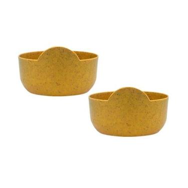 Imagem de Kit 2 Super Bowl Fibra Madeira Green Colors Amarelo 475Ml - Bb Store