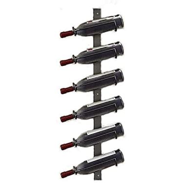 Imagem de ZJYWMM Bar Rack de vinho tinto rack de vinho de ferro forjado expansível decoração de parede suporte de garrafa de vidro armazenamento e exibição vinho (cor: preto, tamanho: 7520cm)