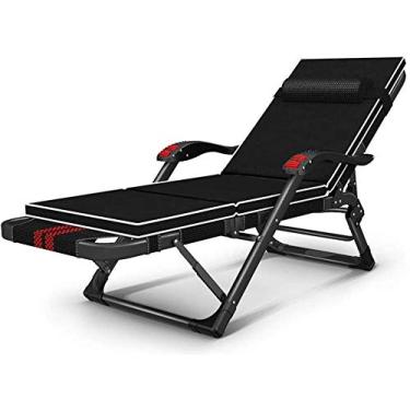 Imagem de Espreguiçadeira, cadeiras reclináveis para pátio, cadeiras reclináveis de verão, cama de solteiro dobrável para adultos, casa, escritório, sesta, artefato, espreguiçadeira, espreguiçadeira...