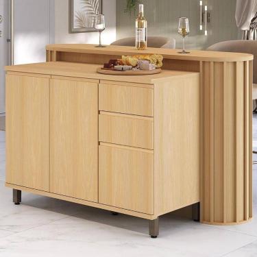 Imagem de Balcão De Cozinha Tampo E Ilha 164cm Pierre Carvalho L01 - Mpozenato