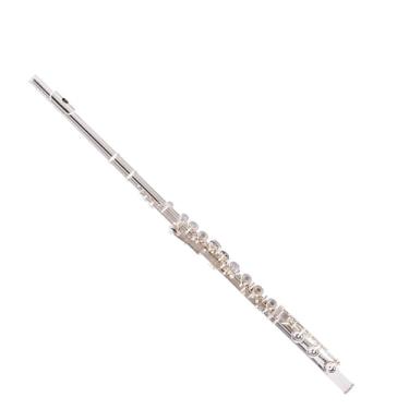 Imagem de Flauta Outfit Instrumento de sopro com 16 furos abertos, flauta em tom C, cobre branco, banhado a prata com botão dividido em E