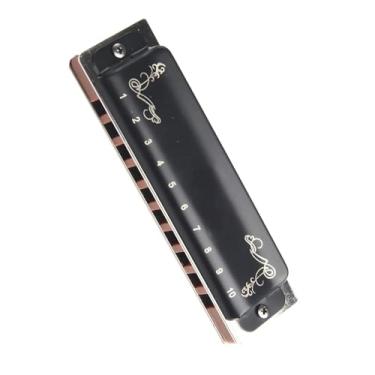 Imagem de Gaita profissional 10 furos Harmonica Blues instrumento parafusos de aço inoxidável peças duráveis equipamento (cor: G)