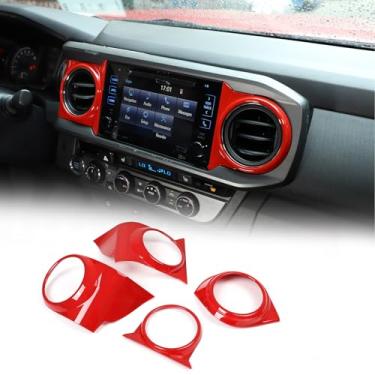 Imagem de LLKUANG Painel central para painel de ventilação de ar condicionado para Toyota Tacoma 2016-2020, 4 peças