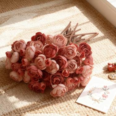 Imagem de Embewhis 24 hastes de flores artificiais de ranúnculo - buquê de ranúnculo de seda sintética 96 flores para decorações de casamento, decoração de casa, arranjos de férias e centros de mesa grandes