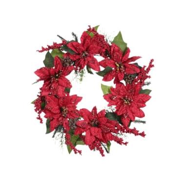 Imagem de Fenteer Guirlanda de Natal Guirlanda de Flores Artificiais Ano Interior Exterior Jardim Janela Lareira Inverno Guirlanda de Inverno