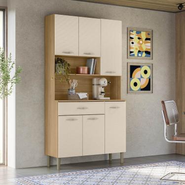 Imagem de Armário Cozinha Compacta Apolo Freijó/soft 6 Portas E 1 Gaveta - Kits Paraná