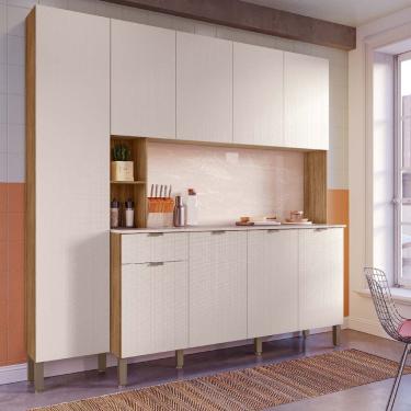 Imagem de Armário De Cozinha Compacta Pulse Freijó/soft 8 Portas E 1 Gaveta - Kits Paraná