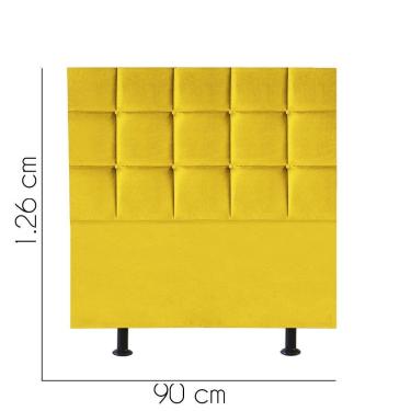 Imagem de Cabeceira Estofada Cama Box Solteiro 90cm Espanha Corino Amarelo- Mabe Magazine