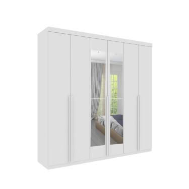 Imagem de Roupeiro Joinville Com Espelho 6 Portas Tcil Neve