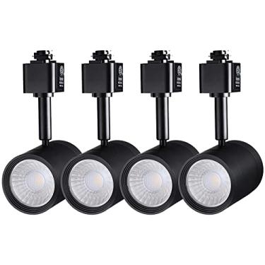 Imagem de LEONLITE Cabeças de iluminação de pista LED de 8,5 W, cabeças de luz de trilho tipo H, teto de iluminação de pista regulável de 38°, luminária holofote CRI90, branco frio 4000K, preto fosco, listado