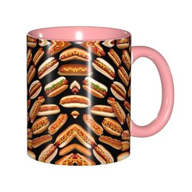 Imagem de Zeraoke Fun Food Hot Dogs Print Canecas de café criativas, personalizadas, presente para família, tamanho de 325 ml, unissex