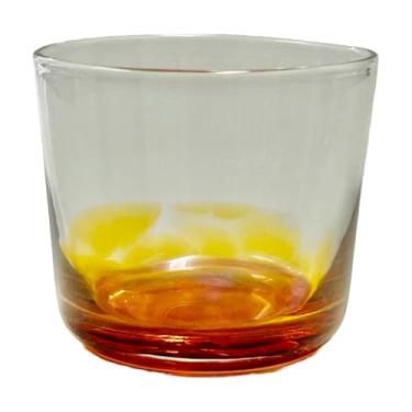 Imagem de IPPINKA Copo para coquetéis de uísque Japanese Rocks - Laranja nascer do sol - 8,9 cm x 7,9 cm - Feito à mão no Japão