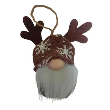 Imagem de KINDU Gnomo Natalino Decorativo, 14 cm, Chapéu com Chifres de Rena, Artesanal, Pendurar, Estilo Nórdico, Decoração de Natal (marrom)