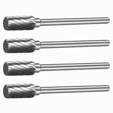 Imagem de A0613M03, lixas rotativas de carboneto de tungstênio de 6 mm de diâmetro, haste de 1/20.3 cm, ferramenta de rebarbas rotativas em forma de cilindro plano de corte único, para polimento de metal duro