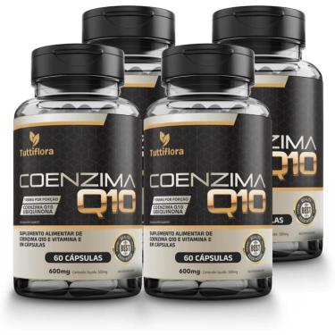 Imagem de Kit com 04 - Coenzima Q10 100mg Por Porção (Ubiquinona) Com Vitamina E 60 Cápsulas TuttiFlora-Unissex