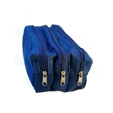 Imagem de Estojo Escolar Triplo, 3 Divisórias, Nylon Impermeável