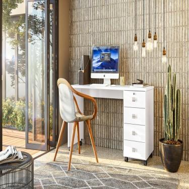 Imagem de Mesa Computador Chisinau Branca Brilho