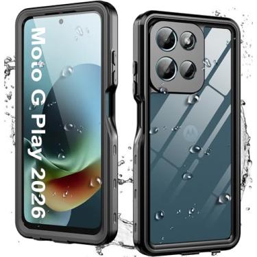 Imagem de Capa para celular Motorola Moto G Play 2026 com protetor de tela integrado, à prova d'água, resistente, subaquática, à prova de poeira, à prova de choque, à prova de quedas, capa protetora para