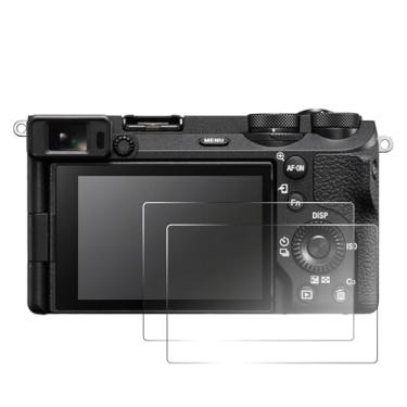 Imagem de pssped 2 peças de película protetora de tela compatível com câmeras SONY A6700 A7C II ZV-E1 ZVE1 A7C2, película protetora de tela de vidro temperado transparente de dureza 9H, antiarranhões e