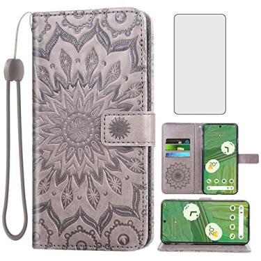 Imagem de Asuwish Capa de telefone para Google Pixel 7 5G carteira com protetor de tela de vidro temperado girassol capa flip fina suporte para cartão acessórios para celular Pixel7 Pixle Seven 6.3 mulheres