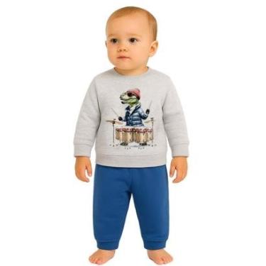 Imagem de Conjunto Moletom Com Punhos Infantil Menino Estampado Kyly-Masculino