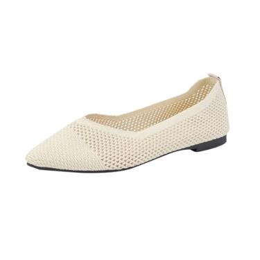 Imagem de Sandália feminina casual de bico redondo confortável calçado casual com salto baixo de 1 cm respirável para mulheres, Bege, 38