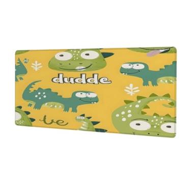 Imagem de Tapete de mouse grande dinossauro fofo engraçado à prova d'água para computador estendido tapete protetor de mesa antiderrapante base de borracha para escritório, computador, teclado, laptop e mesa de