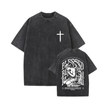 Imagem de Camiseta Religiosa Vintage Lavada Y2K Christian Jesus Forgive Them Fat