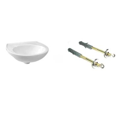 Imagem de Lavatório Suspenso Branco 42x32cm em Louça (+Parafuso+Bucha)