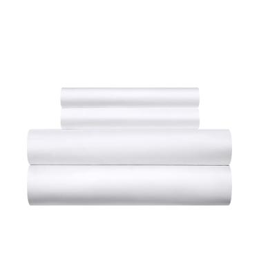 Imagem de YASMENG Conjunto de capa de edredom de cetim 100% algodão de fibra longa branco tamanho queen 3 peças de luxo 600 fios algodão puro orgânico durável qualidade hotel conjunto de cama macio sedoso cetim