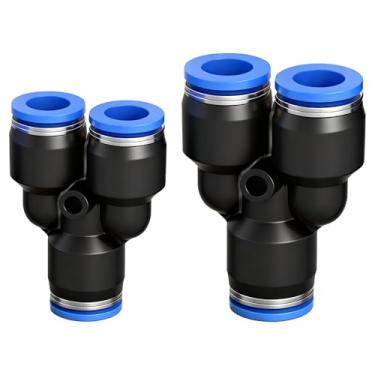 Imagem de NANLACH Divisor Y azul PNEUMATIC 3 maneiras - tubo OD de 4 mm empurrar para conectar acessórios rápidos Push Lock PY-4 (pacote com 10)