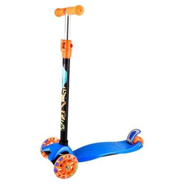 Imagem de Patinete Infantil C/ Luzes 4 Rodas Altura Regulável 40kg - DM TOYS, Az